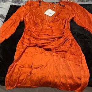 Orange Silky Dress